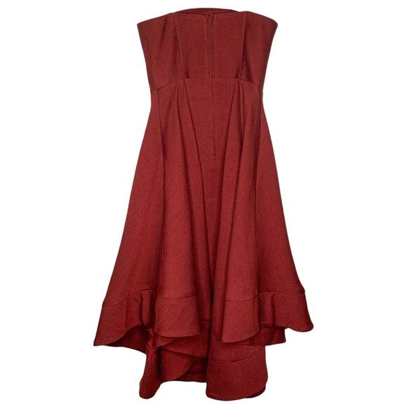 C/MEO Collective Making Waves Strapless Fit & Flare Dress Claret Red Burgundy - Picture 6 of 11